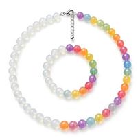UV Sensitive Resin Pendant Necklace With Matching Bracelet Trendy Summer Beach Jewellery Set For Girls