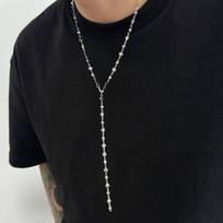SHIXIN HipHop Y-shaped Hollow Out Love Heart Chain Necklace for Men Simple Long Pendant Necklace Sweater Chain Male Neck Jewelry