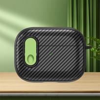 Carbon Fiber Texture Case for Airpods Pro 2 Anti-Drop Protective Cover for Airpods 3 2 1 Hard Shell with Keychain for AirPods 1 2