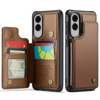 For Samsung Galaxy S25 Edge Case with Card Holder, Wallet Case with RFID Blocking, Durable Leather Kickstand Magnetic Clasp Case For Galaxy S25 Edge žalia