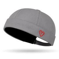 Embroidered Heart Brimless Hat Without Brim Breathable Men's Landlord Hat Adjustable Unisex Solid Color Docker Hat Streetwear