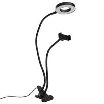 2in 1 LED Selfie Ring Light with Cell Phone Holder Adjustable Desk Lamp for Live Stream
