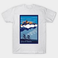 Men Black Print T-shirt Giro D' Italia Retro  Passo Dello Stelvio Cycling Poster No-Cut Transfer Paper Print Cotton Tshirt 4XL balta