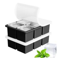 6-compartment Ice Tray, Easy To Unmold, With Silicone Lid One Size