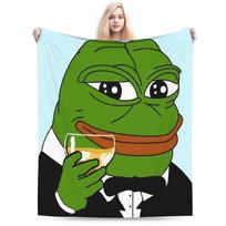Sad P-Pepe Frog Meme Soft Blanket  Kids Adult Plush Throw Blanket Fashion Couch Chair Flannel Bedspread Sofa Bed Cover 75x90cm