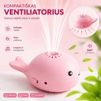 Mini ventiliatorius su skraidančiu kamuoliuku (rožinis)