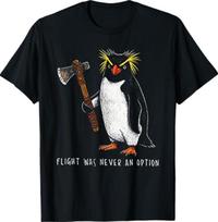Flight was Never an Option Rockhopper Penguin Knife Meme T-Shirt L
