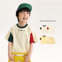 LUSON Boys' Summer Color-block Sport Set 110