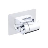 Wall Mount Strong Adhesive Waterproof Handheld Shower Bracket Self-Adhesive Black ABS Plastic Chrome Finish Shower Head Holder (as the picture,ABS Plastic)
