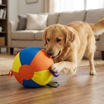 Giant Herding Ball Tear-Resistant Self Play Dog Toy with Straps Set Inflatable Big Ball for Medium Large Dogs Golden Retriever China Mainland