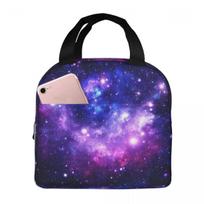 Purple Blue Galaxy Nebula Insulated Lunch Bag for Women Children Portable Food Boxes Thermal Lunch Box Tote One Size