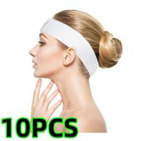 10/20/50/60/100 Pieces of New Black and White Disposable Spa Headbands - Adjustable Elastic Headbands with Velcro for Beauty Salons, Facia