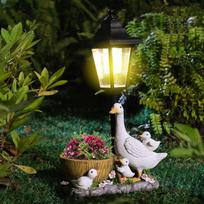 Solar Powered Hexagonal Garden Lamp Animal Garden Statue Resin Sculpture Figurine Light for Courtyard Outside Yard Garden China Mainland