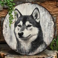 WUTA Shiba Inu Metal Sign Rustic Aluminum Wall Art Round Plaque Home Garden Greenhouse Decor Dog Lover Gift (Multicolor,TYA79931-20x20) įvairiaspalvis