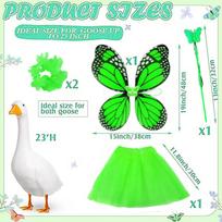 5pcs Butterfly Porch Goose Costume Including Tutu Butterfly Wings Wand Flower Crown Suitable For 17-inch And 23-inch Geese fluorescencinė žalia spalva