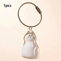 Ginger Cat Keychain Pendant Backpack Siamese Calico Hair Storage Box Hanging Pet Grooming Souvenir Travel Accessory Pendant