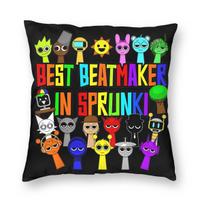 Sprunki Sky Incredibox Game Pillowcase Soft Polyester Cushion Cover Decor Throw Pillow Case Cover Seater Zipper 40X40Cm Peach skin 18*18(CM)-1Pcs