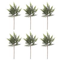 18  Real Touch Christmas Cedar Branches Realistic Fake Pine Picks Artificial Greenery Plants Stem for Vase DIY Crafts Garland Wreath Indoor 6pcs gray