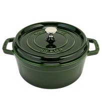 Staub Pico Cocotte Round 24cm Enamel Pot in Basil Perfect for a Stylish Kitchen or New (1102485) Green, Home. [Used]