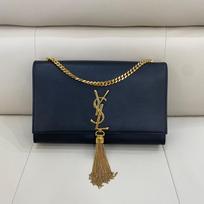 [Pre-Owned] Ysl Kate Gold Logo Chain Versatile Smooth Leather Tassel Crossbody Shoulder Bag - Very Good #E7WWCQ ONE SIZE
