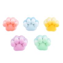 Cat Paw Nail Brush Soft Dense Cute Lightweight Open Ring Nail Brush for Salon Home Use 5pcs