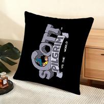 Cartoon S-Scott P-Pilgrim Cushion Cover Soft Short Plush Pillow Cover Smooth Cozy Texture Aesthetic Cushion Case Home Decor Peach skin 18*18(CM)-1Pcs