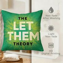 Let Them Theory  Book Inspired Double Sided Pillow Cover Home Bookstore Decor Polyester Fabric Soft Comfortable Skin Friendly Peach skin 18*18(CM)-1Pcs