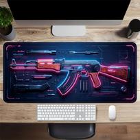 Gun Mouse Pad Custom Black E-sports Game Integrated Ip Computer Large Non-slip Office Desk Mat 300*600*2mm