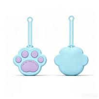 Cat Paw Shape Dog Treat Bag Silicone Dog Snack Pockets Cute Portable Pet Snack Pouch  Outdoor mėlyna