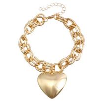 Hollowed Out Thick O-chain Large Heart Pendant Exaggerated Necklace