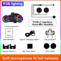 NEW Helmet Bluetooth 500M Walkie-Talkie Dual Bluetooth 6.0 RGB Lighting Effect Supports Connecting To Third-Party Walkie-Talkie
