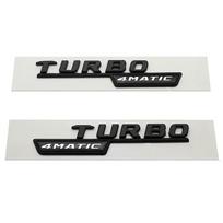 2pcs ABS Car Rear Trunk Emblem Fender Badge Sticker For Benz TURBO 4MATIC P 17-21 W213 W204 W205 A35 A45 CLA45 GLA45