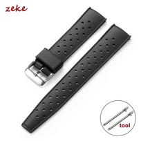 Tropical Silicone Watch Band Quick Release Strap 20mm 22mm for Oris for Seiko for Citizen Rubber Wristband Belt Smartwatch Strap 20mm juoda
