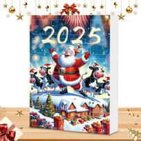 Christmas Countdown Cute 24 Cow Advent Christmas Calendar Cartoon Ornament Toy Festive Decor For Holiday Kids Classroom Tree M