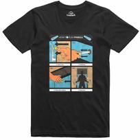 Mens T Shirt Retro Pinball Machine Instruction Design 80's 90's Retro Game Tee S