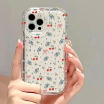 Cute Cherry Phone Case For iPhone 17 15 16 13 11 12 14 Pro Max 7 8 Plus Air 16e XR SE Shockproof Soft Clear Cover Coque iPhone 12 Pro Max