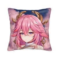 Furina Genshin Impact Game Pillowcase Double-Sided Printing Cushion Cover Decoration Throw Pillow Case Cover Home Square 40X40Cm Peach skin 18*18(CM)-1Pcs