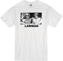 LAWMAN JOHN RUSSELL PETER BROWN MARSHAL DAN TROOP RETRO WESTERN WHITE TV T-shirt Tops Tees Unisex XL