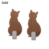 2pcs Stick on Wall Self Adhesive Kitchen Cat Pattern Hooks Towel Racks Storage Holder Hanger auksas