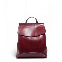 European and American Fashion Versatile Cowhide Backpack Women's Bag Multifunctional Leather Backpack vyno raudonos spalvos
