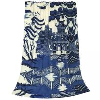 Antikvarinės gluosnio dirbinių rytietiškos tualetinės antklodės Velvet Spring Blue Delft daugiafunkcinės plonos antklodės lovos automobilio kilimėliui 30x40in