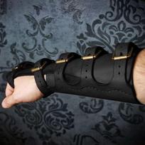Vyriška Knight Punk apyrankė ir rankos PU oda One Size juoda