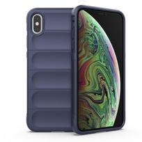 Dėklas iPhone X XR XS Max Galinio dangtelio dėklas Smūgiams atsparus šarvuotas telefono dėklas Skystas silikonas Apsauga nuo kritimo Funda Coque For iPhone X tamsiai mėlyna spalva
