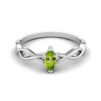 1.00 Ctw Marquise Peridot Solitaire Split Shank 925 Sterling Silver Women Wedding Ring 6 balta