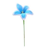 Finished Pipe Cleaner Flower Handmade Long Stem Lily Flower Craft Preserved Fake Flowers Gift for Anniversary Birthday Mother's Day mėlyna