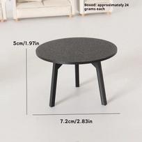 1/12 Dollhouse Simulation Mini Black Round Table Model Dollhouse Living Room Furniture Decoration Dolls House Pretend Enjoy Playthings