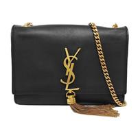 [Pre-Owned] Ysl Kate Gold Logo Chain Smooth Leather Tassel Shoulder Bag - Good #1LVX4KR ONE SIZE