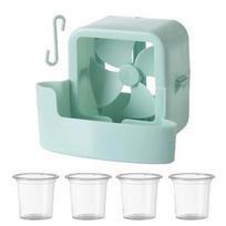 Electric Fan Cooling Storage Box Hanging Fan 4 Cup Household Cooler Refrigeration Accessories No Drill Easy Install mėlyna