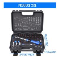 32pcs 1/4  Cycling Drive Torque Wrench Set With 72-tooth Reversible Ratchet Head 5-25Nm Spanner For Cycling Repair Torque Wrench mėlyna