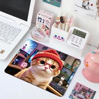 New Cat Large Mouse Pad Girls Office Computer Home Non-slip High-value Keyboard Pad Cartoon Oversized Table Mat 260*210*2mm